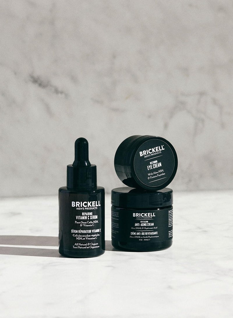 Brickell Men's Products Brickell Men's Advanced Anti-Aging Skin Care Routine, Night Face Cream, Vitamin C Facial Serum and Eye Cream, Natural and Organic, Scented, Skin Care Gift Set - Image 2