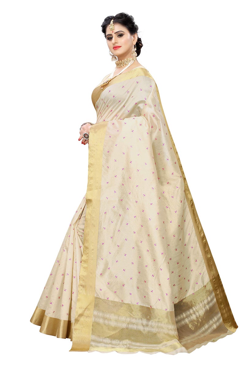 Yashika Women's Cotton Blend Printed Saree With Blouse Piece(SDPL-KERALA TIKKI) - Image 2