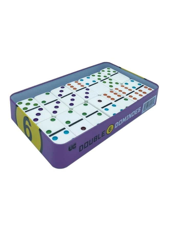 Front Porch Classics كلاسيكيات الشرفة الأمامية | مجموعة دومينو سفر من علبة معدنية مزدوجة 6، للاعبين من 1 إلى 4 أعمار 6 سنوات وما فوق - Image 2