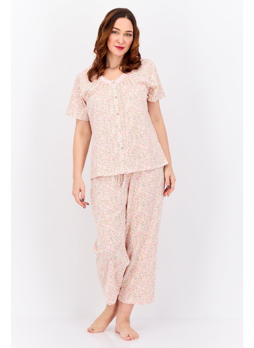 Women 2 Pieces Allover Print Top And Bottom Pajama Set, Pink - pzsku/Z546FCEDC1E7EC3A6F52AZ/45/_/1737642596/6f36f140-382d-4f9c-a867-23ef3bedb3d0