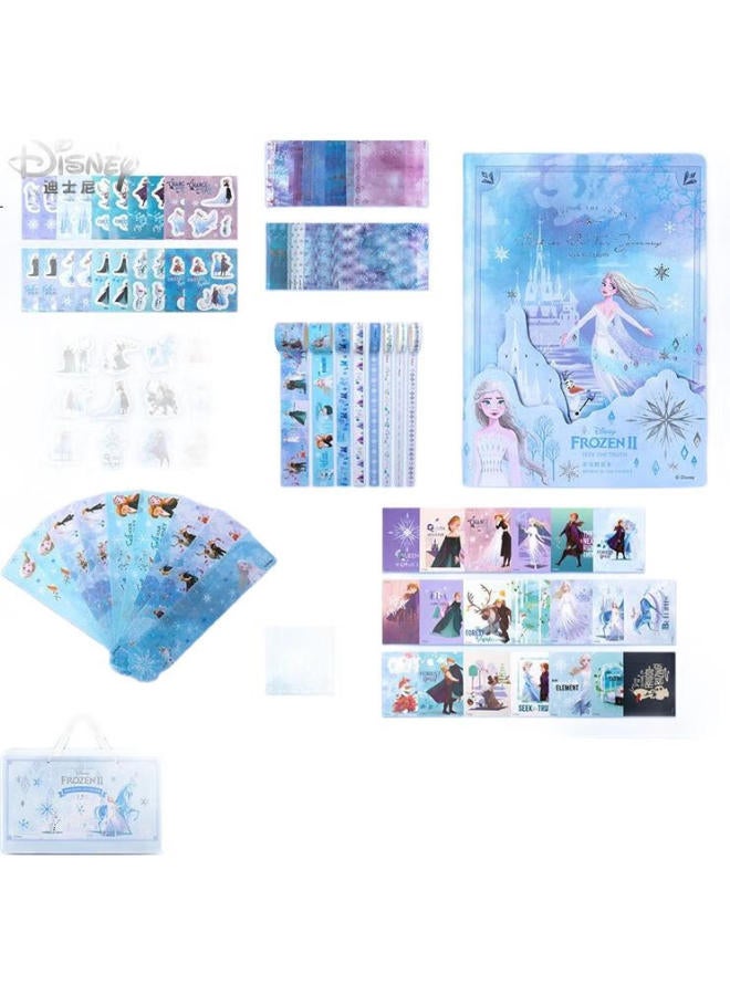 Disney Planner Gift Box Set, Popular Instagram-Style Girly Notebook, Student Notebook Stationery Set, Children'S Birthday Gift For Girls, Elsa Princess Light Blue - Image 1