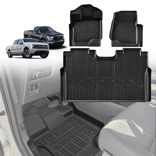 TripleAliners Truck Mat Compatible with 20152026 Ford F150 Lightning SuperCrew Cab Accessories Floor Mats Heavy Duty Custom Fit All Weather Protection TPE Pickup Liner Not Fit Fold Flat Storage - Image 1