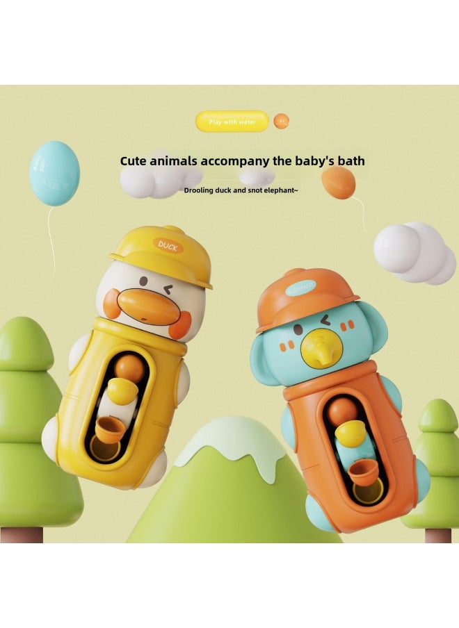 Generic - Children's Internet Popular Same Summer Bathing Toy Water Duck Elephant Swivel Water Truck Sucker Swivel Music Boys And Girls-Color:Elephant Water Wheel Turn Music [orange]] - Image 1