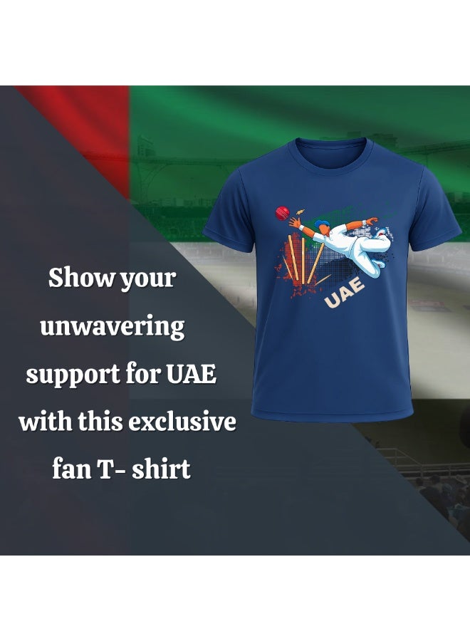 UAE Sports Cricket Player T-Shirt – Breathable Short-Sleeve Dry-Fit Round Neck Tee For Men - Ideal For Cricket Practice,Training Sessions & Everyday Sports Wear - Image 4