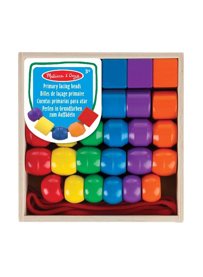 Melissa & Doug Primary Lacing Beads - Wooden Educational Skill-Building Toy - Image 2