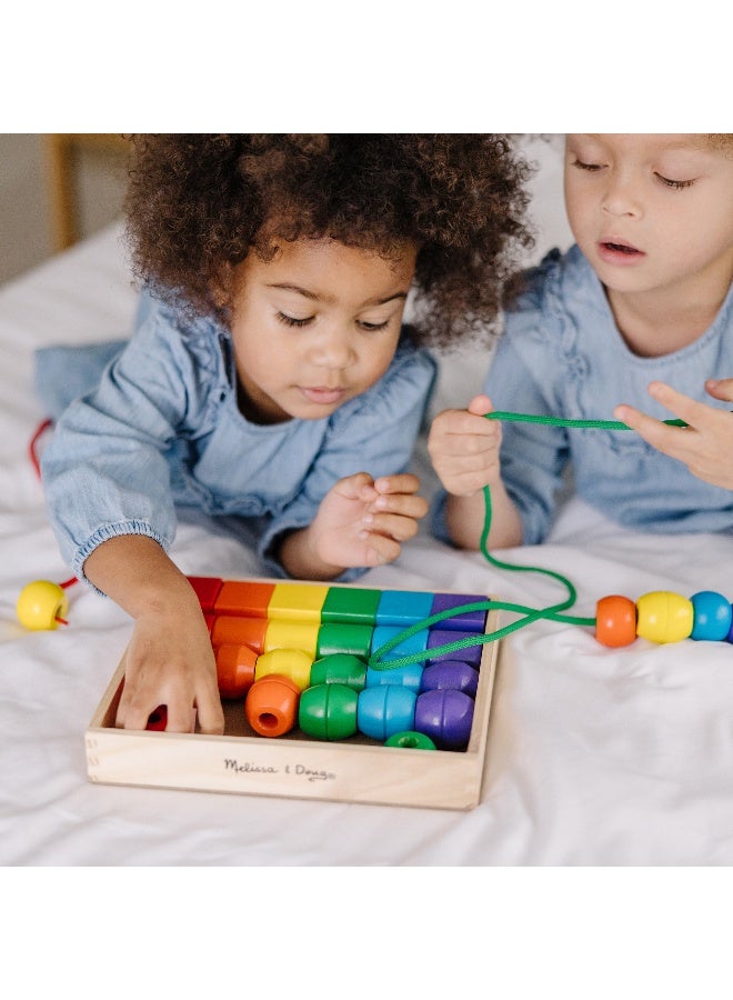 Melissa & Doug Primary Lacing Beads - Wooden Educational Skill-Building Toy - Image 3