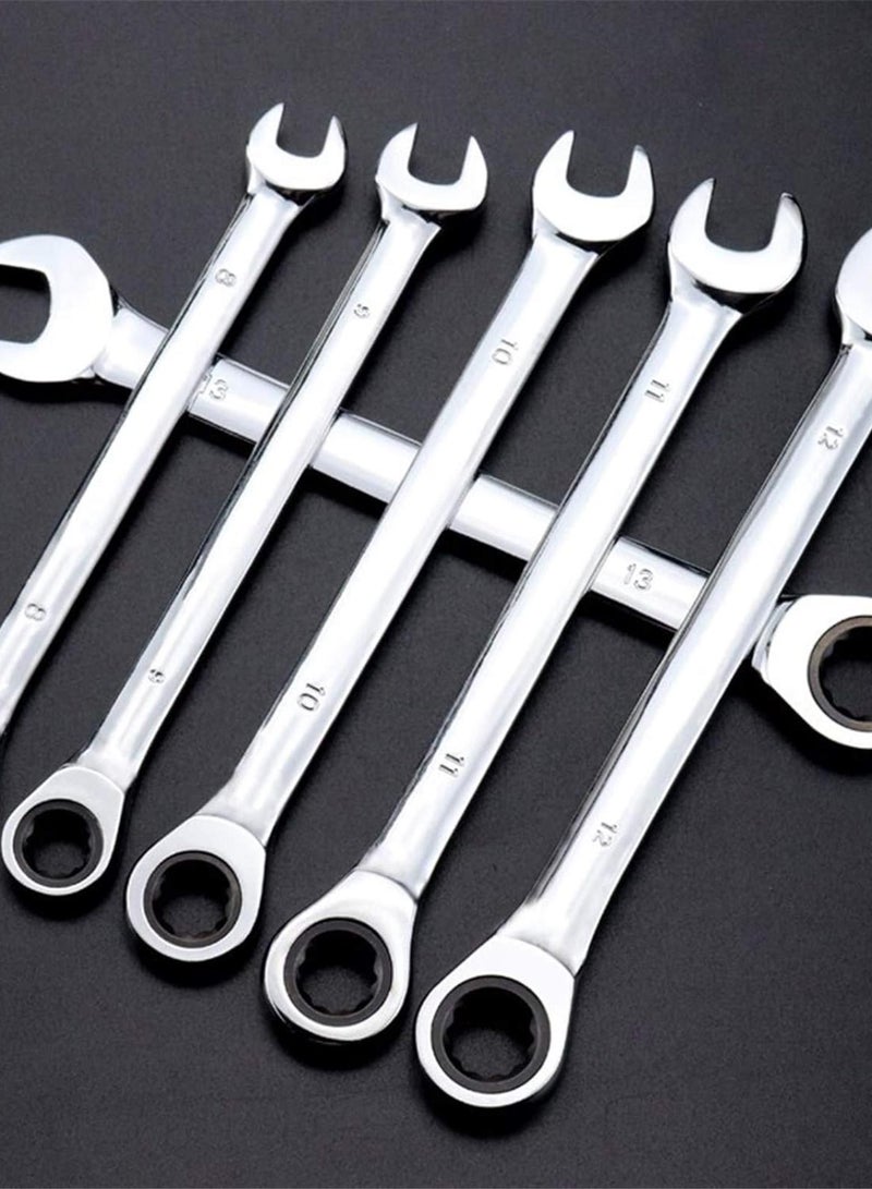 GGOOT Hardware Tool 6Pcs ratchet wrench set universal wrench Multitool Key Ratchet Spanners Set of Tools Set 8mm-13mm Wrenches Tool Car Repair Tools (Size : 10mm) - Image 3