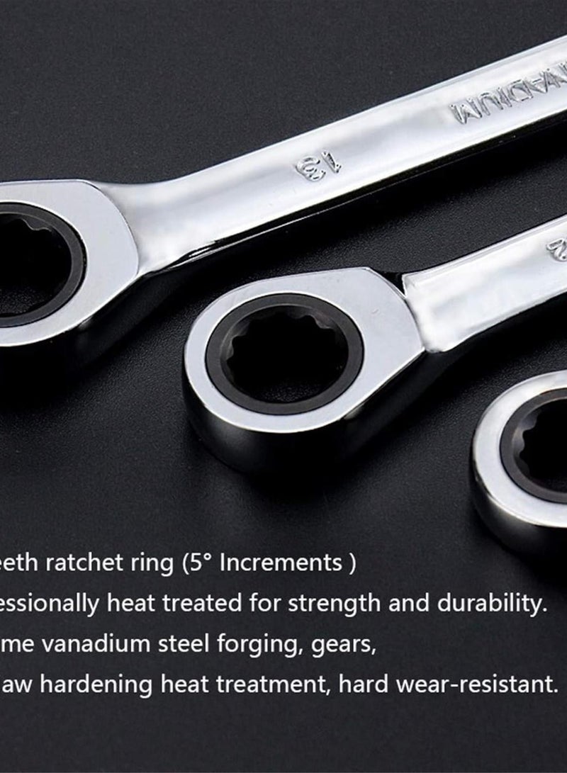 GGOOT Hardware Tool 6Pcs ratchet wrench set universal wrench Multitool Key Ratchet Spanners Set of Tools Set 8mm-13mm Wrenches Tool Car Repair Tools (Size : 10mm) - Image 5