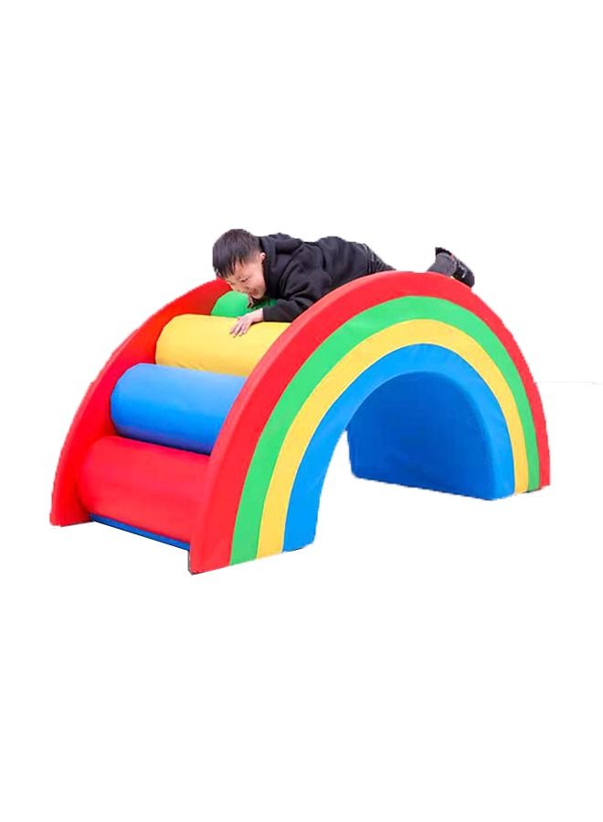 JSAITOYS Kids Play Soft Set Climb And Crawl Slide Training Aids Pvc Play Rainbow Bridge - Image 1