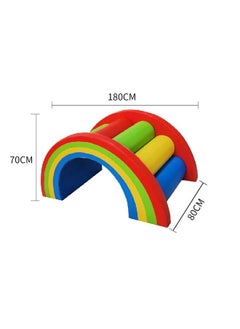 JSAITOYS Kids Play Soft Set Climb And Crawl Slide Training Aids Pvc Play Rainbow Bridge  - Image 2