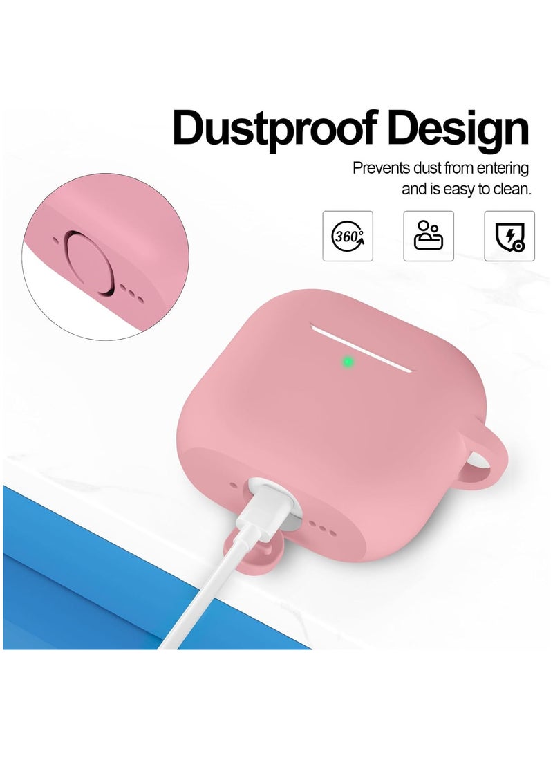Generic - 2 Pack Silicone Case Compatible with AirPods 4, Protective Silicone Skin Accessories with Keychain for Apple AirPods 4th Generation Case, Front LED Visible (Pink,Purple) - Image 1