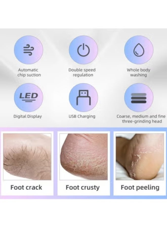 AROAQ Rechargeable Electric Callus Remover Kit for Feet, Portable Pedicure Tool for Dead, Hard, Cracked, and Dry Skin - Image 3