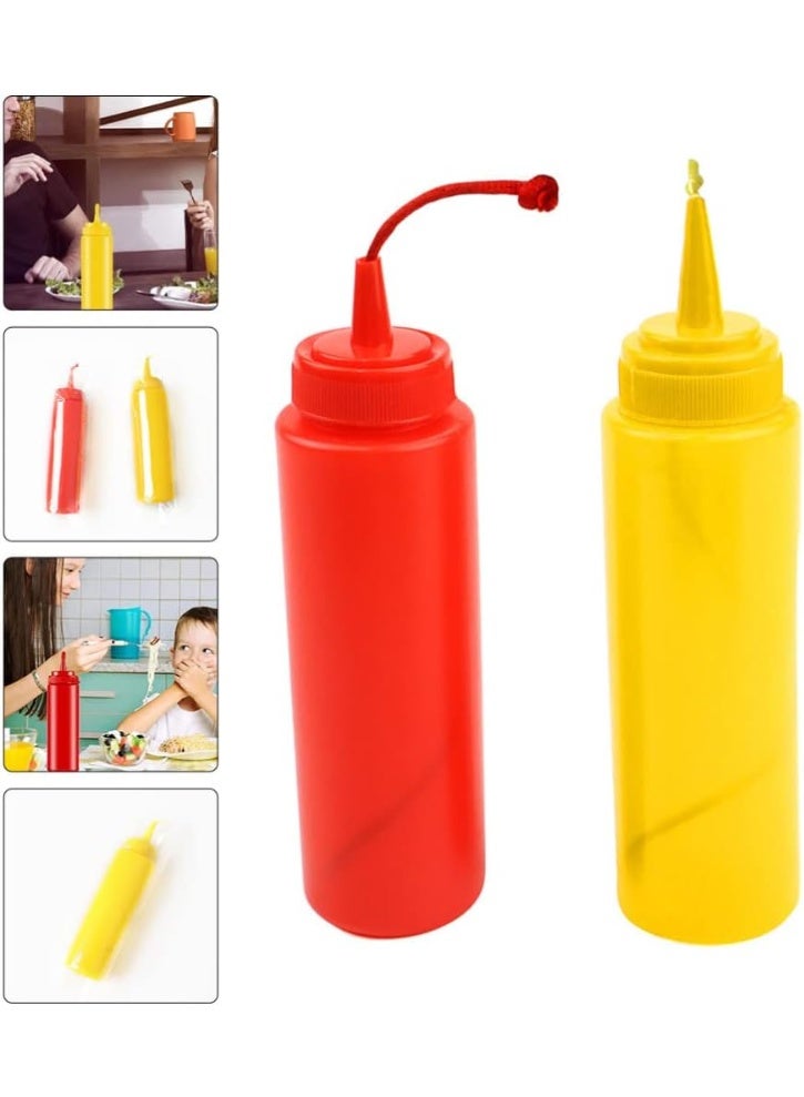 2Pcs Fake Mustard and Ketchup Bottle Funny Salad Dressing Prank Toys Phoney Condiment Squirt Bottle Toy for Adults Kids Halloween Party