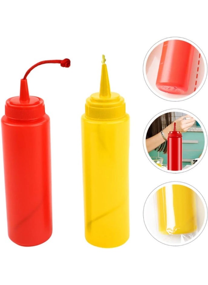 2Pcs Fake Mustard and Ketchup Bottle Funny Salad Dressing Prank Toys Phoney Condiment Squirt Bottle Toy for Adults Kids Halloween Party