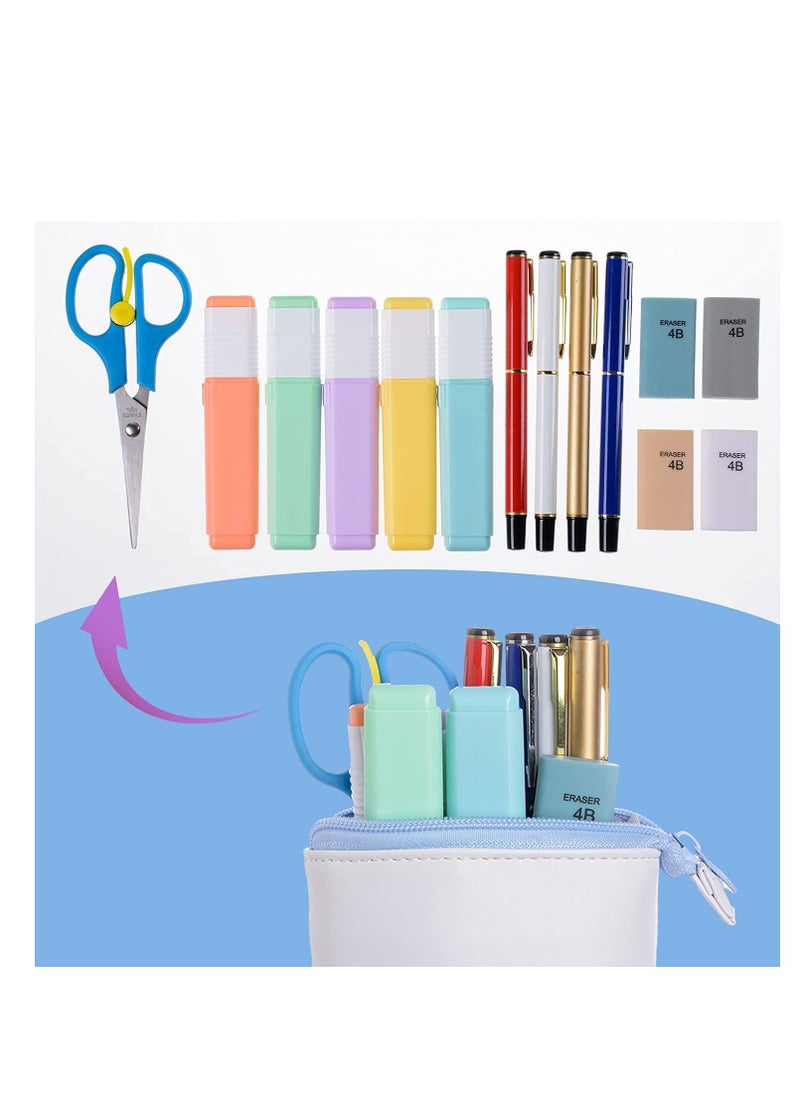 Excefore Pop up Pencil Case - Pen Telescopic Holder Stationery Case Standing Pouch Holder Colorful College office Organizer for Student, Office worker  - Image 4