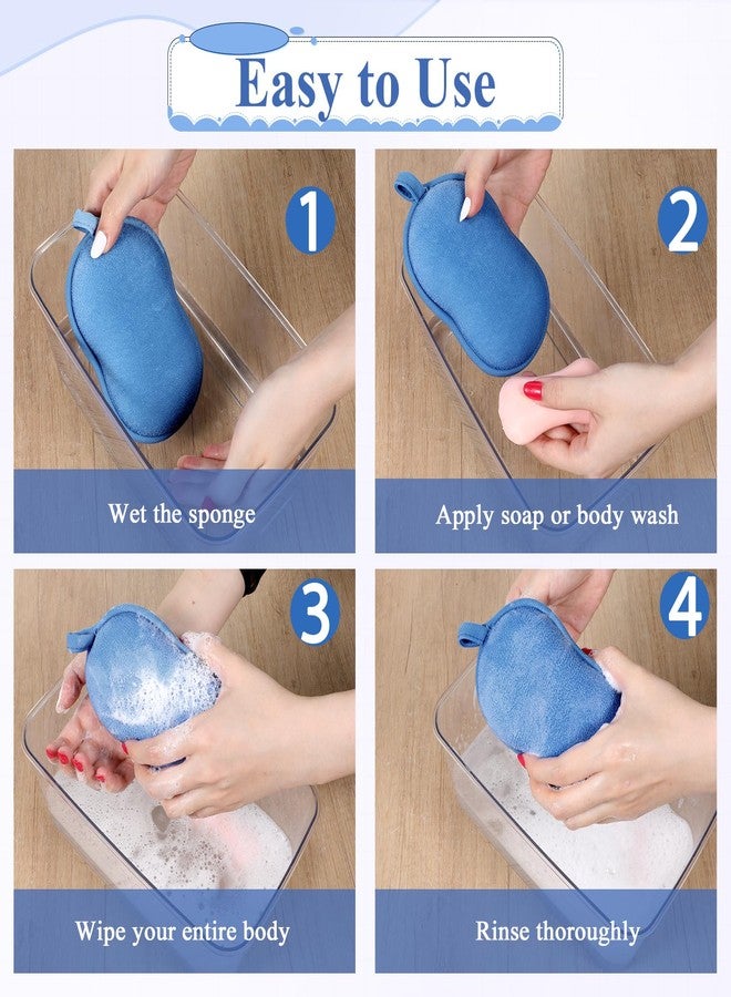 SynHHergyx 2PCS Bathing Sponge Soft Bath Sponge Shower Sponges for Women Absorbent Body Wash Sponges Bathing Tool for Men Women Gentleness Exfoliating - Image 4