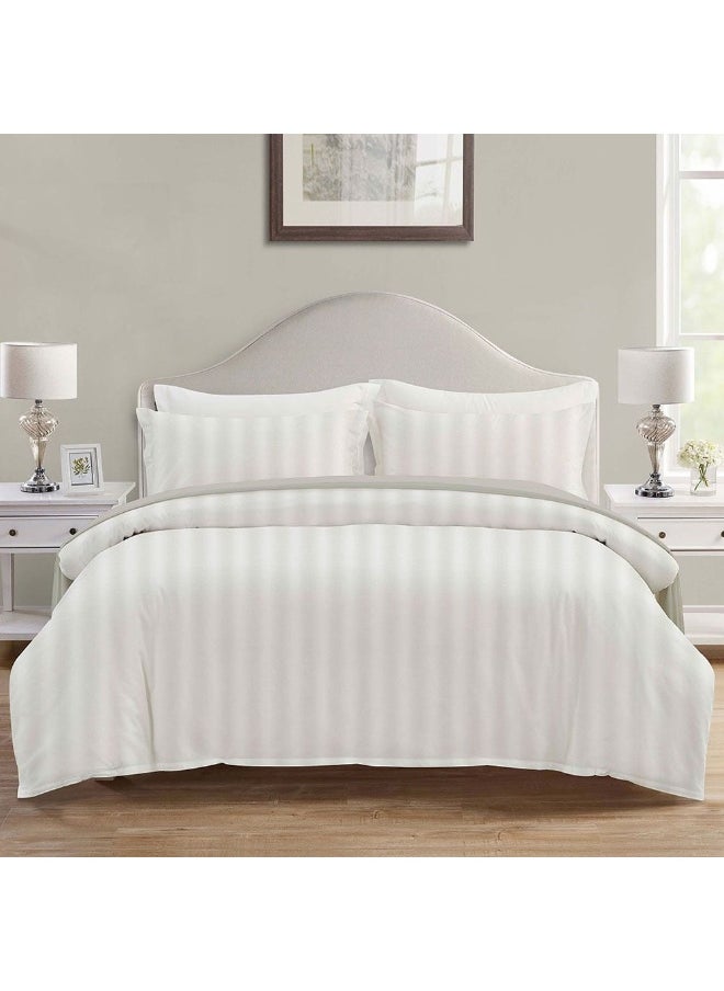 DANUBE HOME - Aw24 - Ariana 6 Pieces King Comforter Set - 240X260Cm White (Vistacom - 015) | 100 % Cotton Breathable Bedding Sheet And Pillow Cases For Bedroom - Image 1