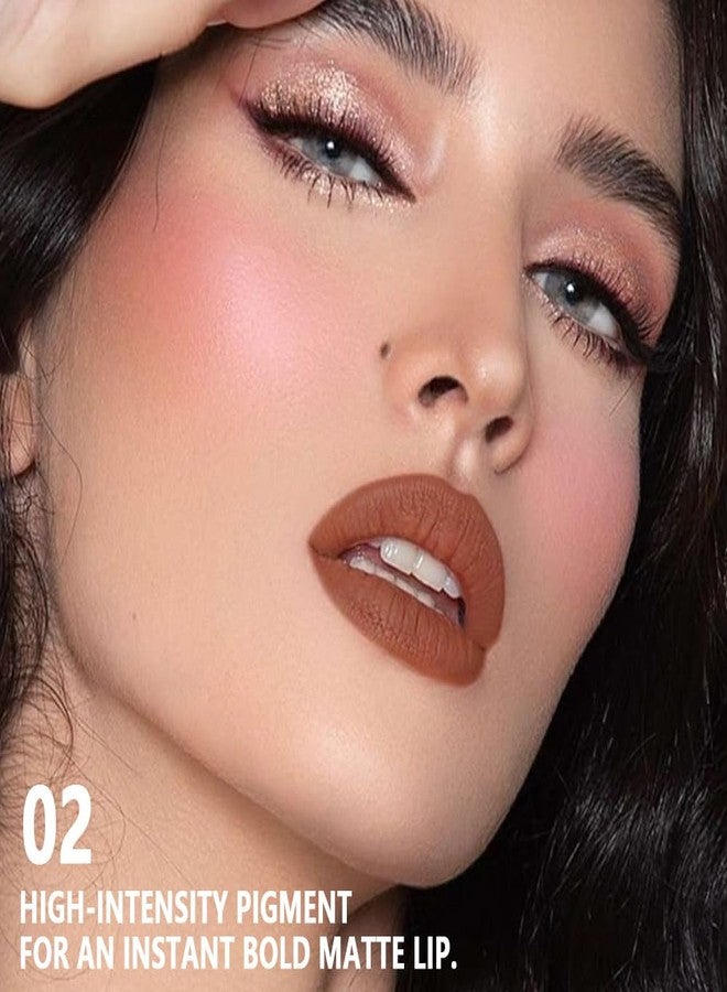 CAKAILA Red Brown Matte Cream Lipstick,Velvet Waterproof Long Lasting Smudge Proof for Women Lip Stick,Magic Lipstick 24 Hours Original Lip Liner Makeup,labiales mate 24 horas originales,Vegan,1 Count - Image 2