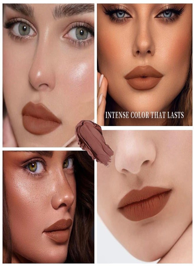 CAKAILA Red Brown Matte Cream Lipstick,Velvet Waterproof Long Lasting Smudge Proof for Women Lip Stick,Magic Lipstick 24 Hours Original Lip Liner Makeup,labiales mate 24 horas originales,Vegan,1 Count - Image 4
