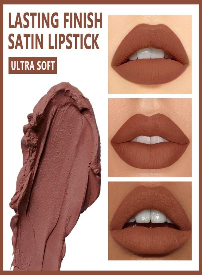 CAKAILA Red Brown Matte Cream Lipstick,Velvet Waterproof Long Lasting Smudge Proof for Women Lip Stick,Magic Lipstick 24 Hours Original Lip Liner Makeup,labiales mate 24 horas originales,Vegan,1 Count - Image 3