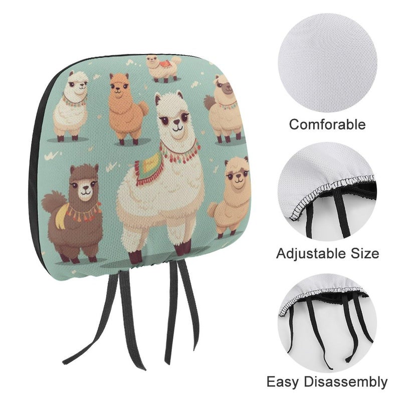 Universal Soft Elastic Alpaca Car Headrest Cover Protector 1 PCS For Truck SUV - Image 4
