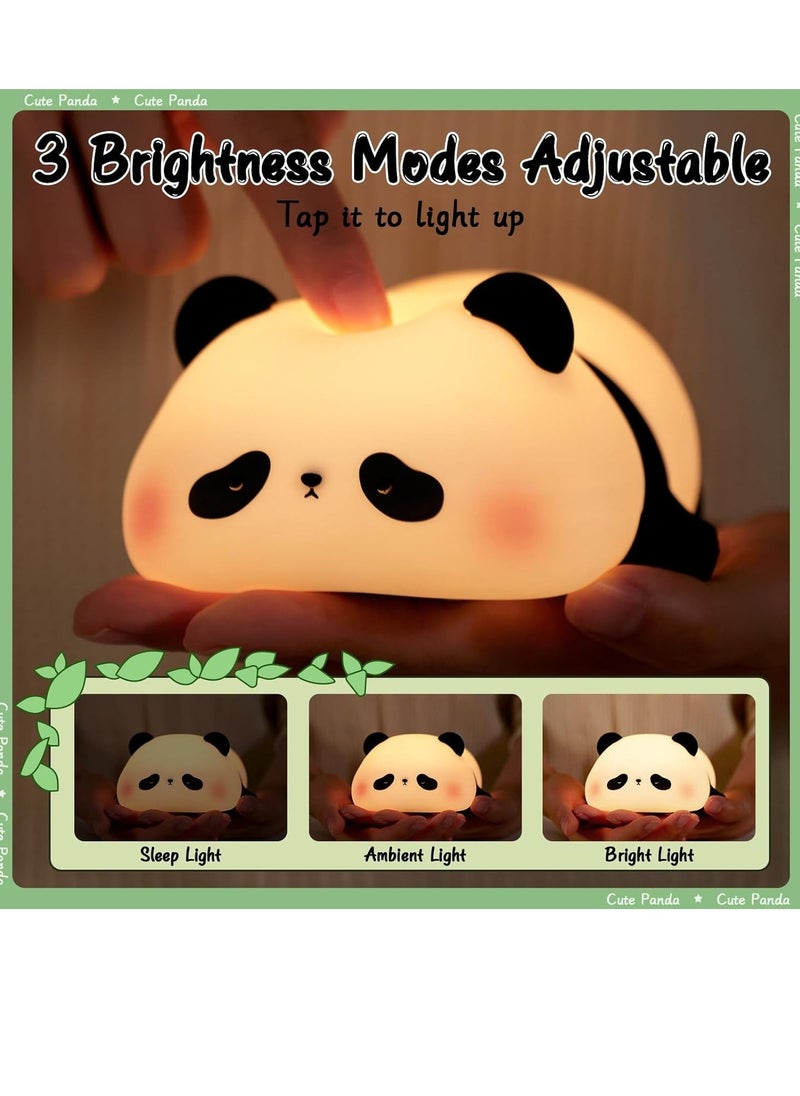 JAJEEK Baby Night Light – Cute Panda Night Light for Kids, 3 Lighting Modes, Dimmable with Timer, Silicone Touch Control Nursing Light, USB Rechargeable Panda Lamp - Image 3