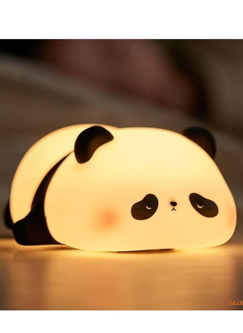 JAJEEK Baby Night Light – Cute Panda Night Light for Kids, 3 Lighting Modes, Dimmable with Timer, Silicone Touch Control Nursing Light, USB Rechargeable Panda Lamp - Image 1