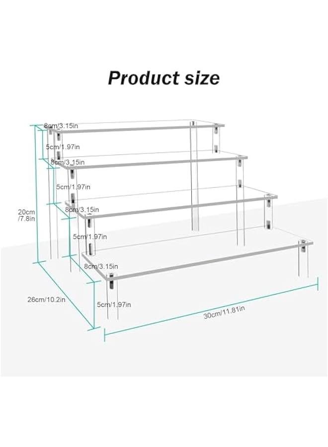 BokSung Acrylic Display Risers Cupcake Stand for Food Desserts,Perfume Organizer 4 Tier Clear Shelf Display Stand,Perfume Stand for Organizer and Decoration (4-Tier) - Image 2