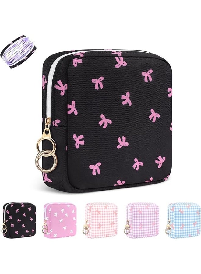 Sanitary pad and charm organizer perfect for teen girls and back to school - Small, colorful zippered pouch for storing feminine emergency essentials - Stylish and discreet sanitary pad holder that fits in a backpack or purse - Soft, versatile fabric case for discreetly organizing personal items and charms - 1 piece - Random shapes and colors - Image 1