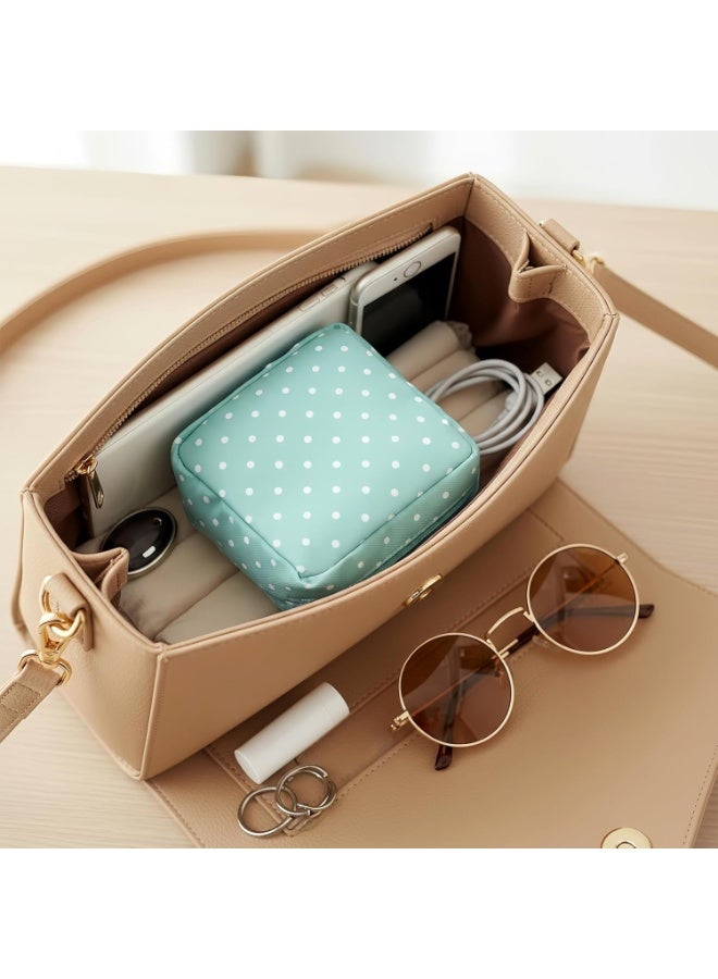 Sanitary pad and charm organizer perfect for teen girls and back to school - Small, colorful zippered pouch for storing feminine emergency essentials - Stylish and discreet sanitary pad holder that fits in a backpack or purse - Soft, versatile fabric case for discreetly organizing personal items and charms - 1 piece - Random shapes and colors - Image 2