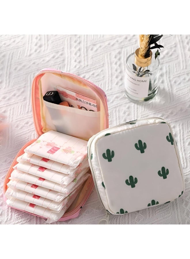 Sanitary pad and charm organizer perfect for teen girls and back to school - Small, colorful zippered pouch for storing feminine emergency essentials - Stylish and discreet sanitary pad holder that fits in a backpack or purse - Soft, versatile fabric case for discreetly organizing personal items and charms - 1 piece - Random shapes and colors - Image 5