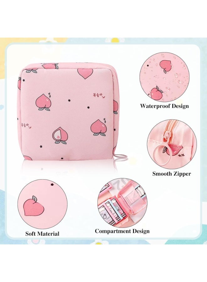 Sanitary pad and charm organizer perfect for teen girls and back to school - Small, colorful zippered pouch for storing feminine emergency essentials - Stylish and discreet sanitary pad holder that fits in a backpack or purse - Soft, versatile fabric case for discreetly organizing personal items and charms - 1 piece - Random shapes and colors - Image 3