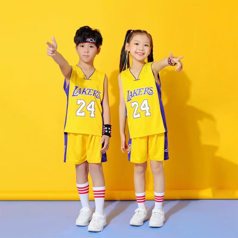 Warriors Nets Lakers Bulls Cavaliers Raptors Summer Kids suit Basketball Jersey - Image 1