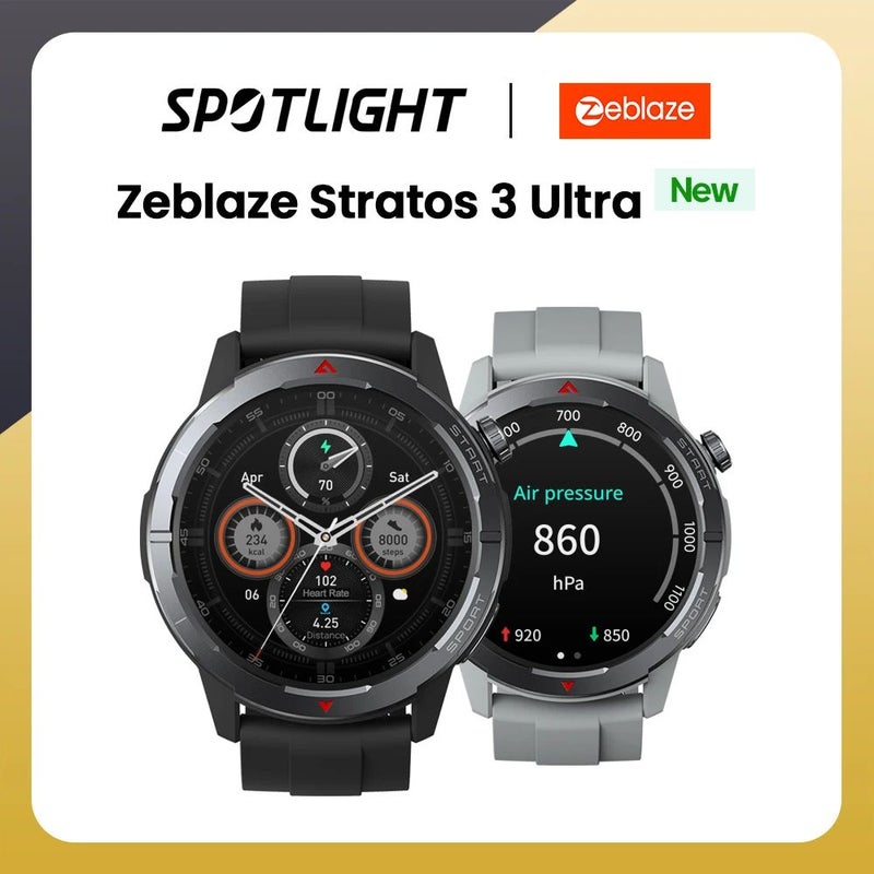 زيبليز ساعة ذكية Zeblaze Stratos 3 Ultra - رمادي - Image 2