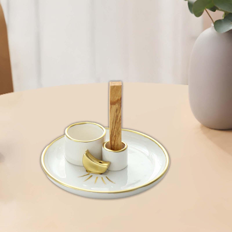 Ceramic Palo Santo Incense Holder Home Decor For Desk Bedroom Fireplace Color B - Image 3