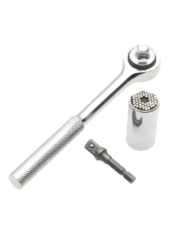 NIBEMINENT 3-Piece Universal Socket Wrench Power Drill Adapter Silver  - Image 1