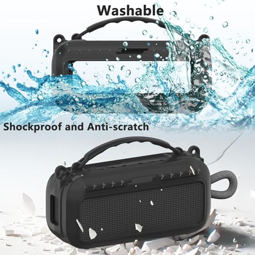 JCHPINE Silicone Cover Case for Bose SoundLink Plus Portable Speaker, Protective Soft Silicone Case with Carrying Handle and Shoulder Strap (Black) - Image 5