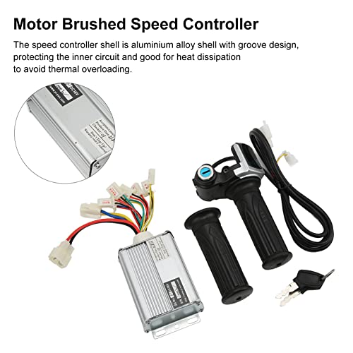 EVGATSAUTO Motor Brushed Speed Controller, 36V 1000W ABS Aluminium Alloy 22mm 0.87in Speed Controller Throttle Grip with Locking Battery Display Throttle Grip for Mini Bike for East China - Image 3