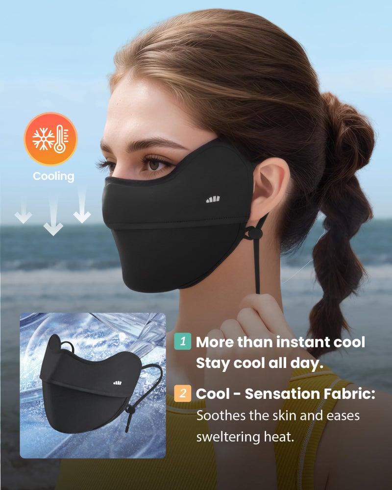 BENEUNDER UV Sun Protection Face Cover Eye Protection UPF50+ Breathable Cooling Face Covers Balaclava Summer Washable Reusable - Image 4