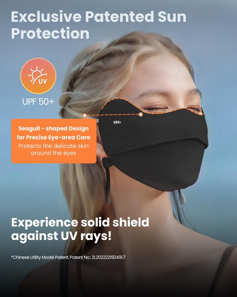 BENEUNDER UV Sun Protection Face Cover Eye Protection UPF50+ Breathable Cooling Face Covers Balaclava Summer Washable Reusable - Image 2
