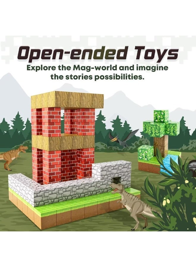 LEFAFA Magnetic Building Blocks, 100pcs Magnetic Blocks, Magnetic Building Cube Game, Magnet Tiles Toys for Kids, Stacking Magnets for Kids, Birthday Gifts for Boys and Girls Age 3+ Years Old - Image 4