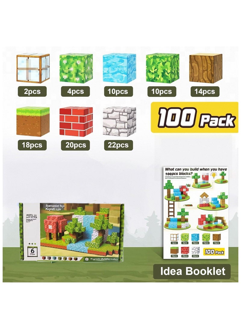 LEFAFA Magnetic Building Blocks, 100pcs Magnetic Blocks, Magnetic Building Cube Game, Magnet Tiles Toys for Kids, Stacking Magnets for Kids, Birthday Gifts for Boys and Girls Age 3+ Years Old - Image 3