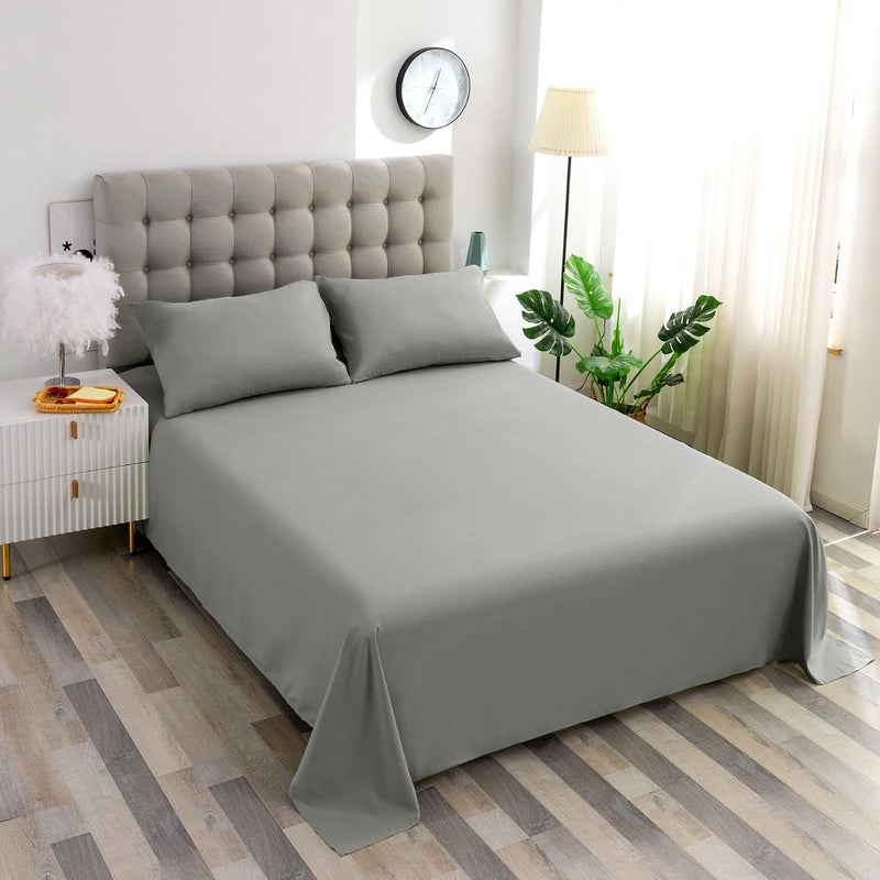 Ghooss 4 Piece Bed Sheet Set with Deep Pocket-Hypoallergenic Microfiber Bedding Super Soft Sheets-Wrinkle, Fade Free, Stain Resistant-Gray,Queen - Image 2