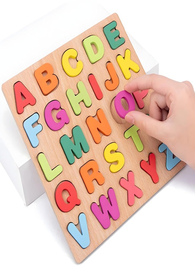 BONIRY ABCD Toys for Kids, Number and Shape Puzzles, Toddler Activity Toys, Alphabets Learning, Gift, Wooden Puzzles for Age 2 (ABCD, Numbers and Shape) - Image 4