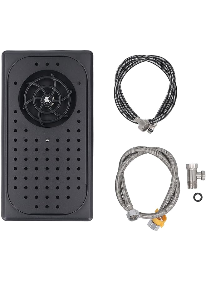 Bar Glass Rinser, 360 Degree Stainless Steel Cup Washer with Shelf, Automated Pitcher Rinser, Easy To Install Cup Washer Spray Rinser for Bar Hotel Cafe Restaurant - Image 1