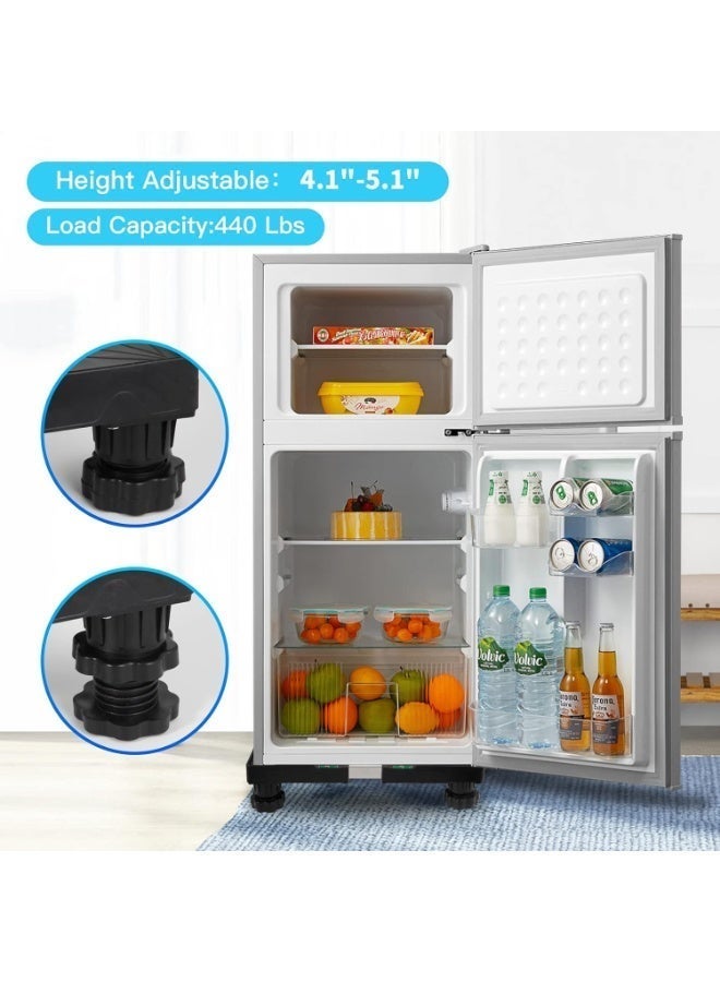 حامل الثلاجة الصغيرة القابل للتعديل قاعدة حامل ثلاجة عالمية مع أرجل قوية 4 قاعدة متعددة الوظائف لغسالة ومجفف - Image 3