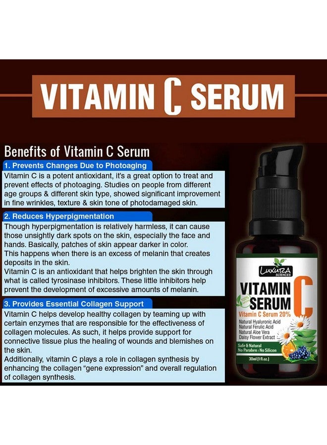 Luxura Sciences 20% Vitamin C Serum For Skin Glow And Anti Ageing |Effective Skin Brightening Vitamin C Serum|30 Ml | Scar And Dark Spot Reduction | Healthy Glow - Image 5