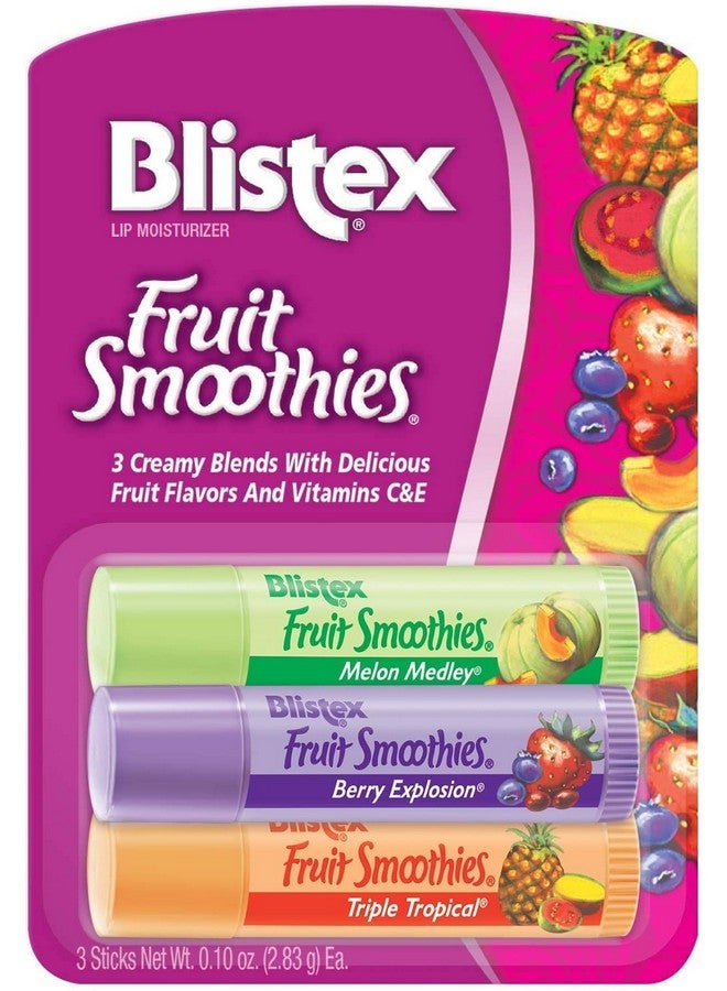 Blistex Fruit Smoothies Lip Moisturizers 3 Sticks 0.10 Oz Each - Image 1