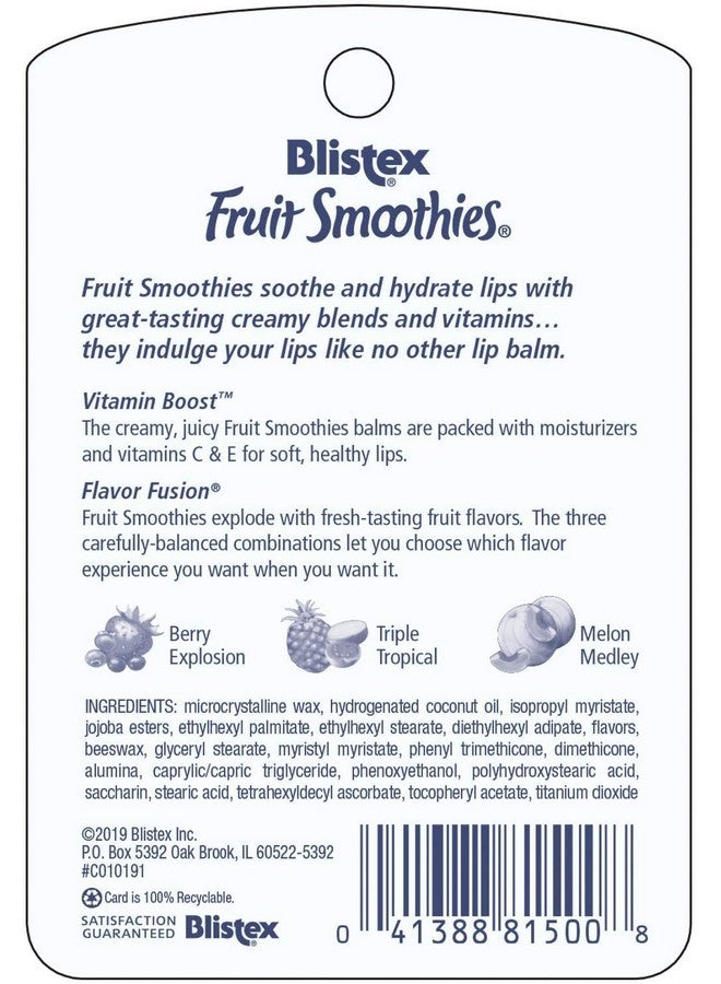Blistex Fruit Smoothies Lip Moisturizers 3 Sticks 0.10 Oz Each - Image 2