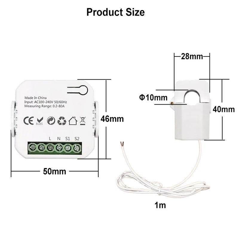 Zigbee Energy Monitor 0.2-80A Real-Time Consumption Tracking - Smart App Data Clamp Power Meter for Home And Small Commercial Automation - Image 4